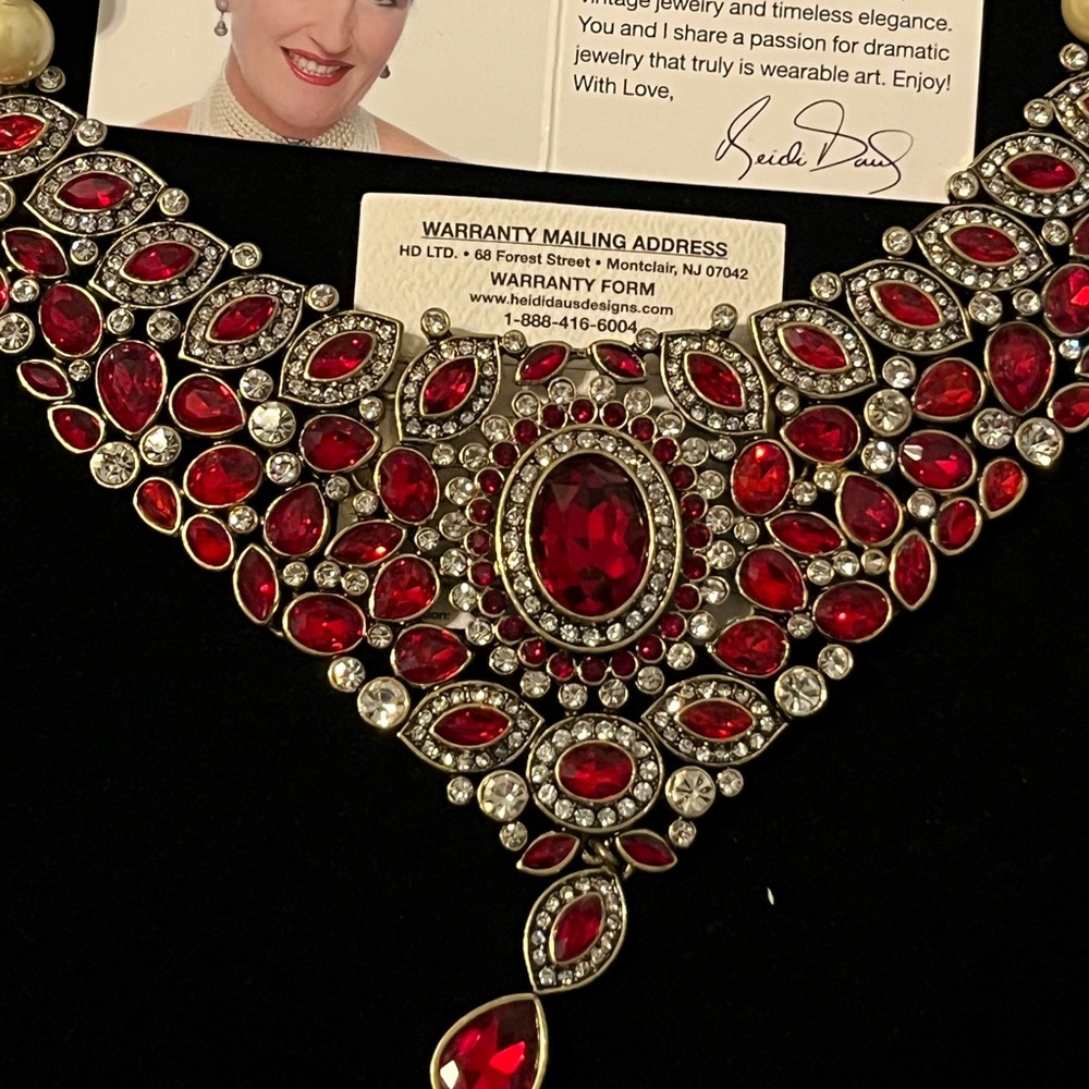 Heidi Daus Pearl and Ruby Red Necklace - Picture 6 of 6